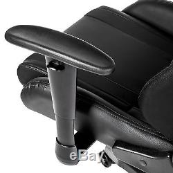 Office Chair Executive Racing Gaming Car Seat With Back Support Leather Black