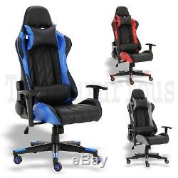 Office Chair Executive Racing Gaming Computer Desk Swivel Chair Recliner Leather