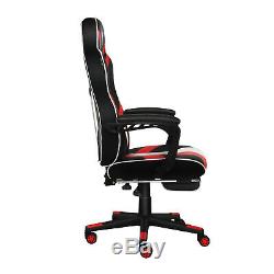 Office Chair Executive Racing Gaming Swivel Sport Computer Desk PU Leather Red