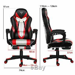 Office Chair Executive Racing Gaming Swivel Sport Computer Desk PU Leather Red