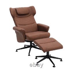 Office Chair Gaming Computer Desk Swivel Recliner Leather Armchair and Footstool