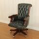 Office Chair, Large, 67x83x111cm Walnut Nc, Mahogany, Leather, Free Delivery