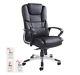 Office Chair Leather Faced Executive Swivel Back Desk Computer Furniture Black