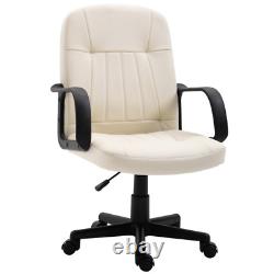 Office Chair Lumbar Support Adjustable Height Computer Desk Chair Cream