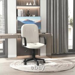Office Chair Lumbar Support Adjustable Height Computer Desk Chair Cream