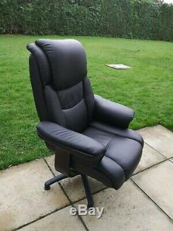 Office Chair/Recliner Luxury Extra Padded Real Dark Brown Leather
