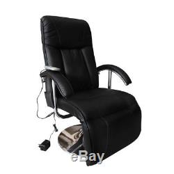 Office Chair With Massage Black PE Leather Executive Computer Desk Recliner
