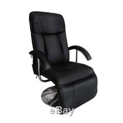 Office Chair With Massage Black PE Leather Executive Computer Desk Recliner