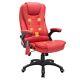 Office Chair With Heated Vibrating Massage Reclining Function Red