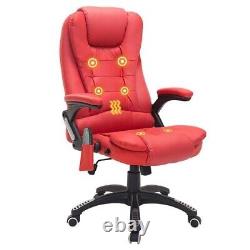 Office Chair with Heated Vibrating Massage Reclining Function Red