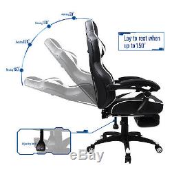 Office Computer Chair Executive Leather Recliner Adjustable Gaming Sport Desk