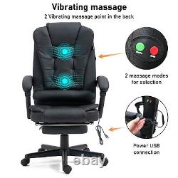 Office Computer Chair Massage Chair Pu Leather Recliner Swivel Desk Gaming Chair