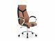 Office Desk Chair Brown And Black Faux Leather Swivel Formula 1