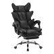 Office Desk Chair Pu Leather Racing Computer With Footrest Swivel