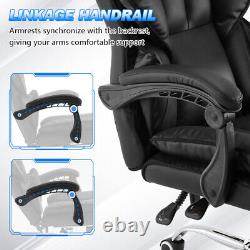 Office Desk Chair PU Leather Racing Computer with Footrest Swivel