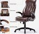 Office Desk Executive Chair. Red Leather