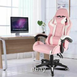 Office Executive Racing Gaming Chairs Swivel Recliner Computer Desk Chair Pink