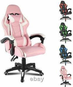 Office Executive Racing Gaming Chairs Swivel Recliner Computer Desk Chair Pink