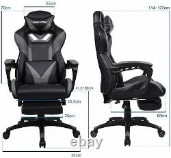 Office Gaming Chair Computer Desk Executive Recliner Leather Footrest with Massage