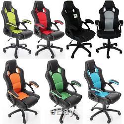 Office Gaming Chair Racing Back Luxury Computer PU Swivel Sports Executive Style