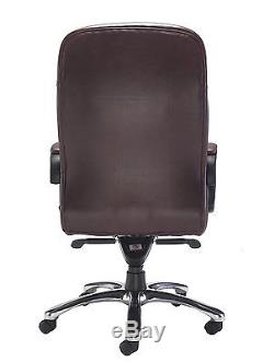 Office Hippo Executive Office Chair Premium Grade Brown Leather