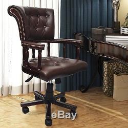 Office Leather Chair Chesterfield Captain Swivel Brown Executive Chair Luxury