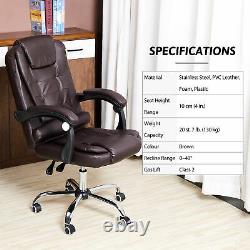 Office Massage Desk Chair Computer Gaming 360° Swivel Recliner Luxury Leather UK