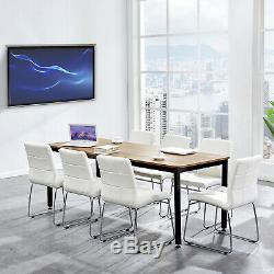 Office Meeting Dining Chair Faux Leather Sled Base Chrome Legs Waiting Room Home