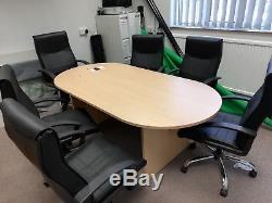 Office Meeting Room- Board Room Table and 6 Leather Chairs