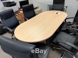 Office Meeting Room- Board Room Table and 6 Leather Chairs