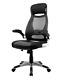 Office Pc Computer Swivel Pu Leather Gaming Chair Black Fabric & Chrome Base