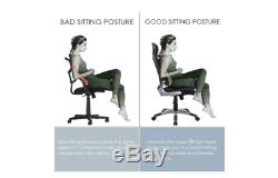 Office PC Computer Swivel PU Leather Gaming Chair Black fabric & Chrome Base