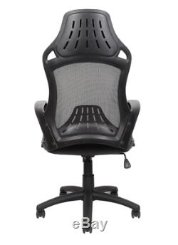 Office PC Racing Gaming Adjustable Swivel PU Leather Armchair Chair Black