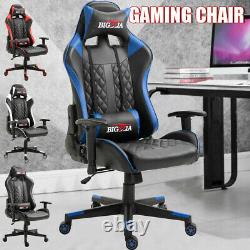 Office Racing Gaming Chair Footrest Leather Swivel Computer Desk Chairs Recliner