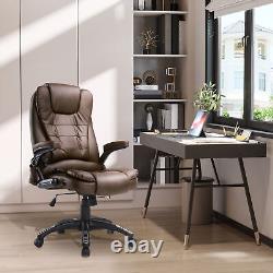 Office Recline Chair with Remote Control Massage Computer Chair Heat Leather