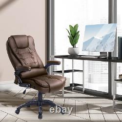 Office Recline Chair with Remote Control Massage Computer Chair Heat Leather