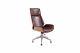 Office Chair Walnut Wood Brown Vintage Faux Leather Next Working Day Delivery