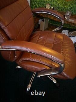 Office chair brown leather good condition