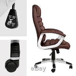 Office chair desk chair gaming executive chairs adjustable faux leather brown