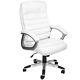 Office Chair Desk Chair Gaming Executive Chairs Adjustable Faux Leather White