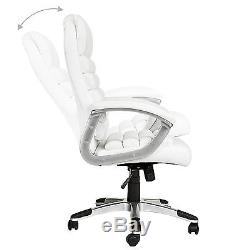 Office chair desk chair gaming executive chairs adjustable faux leather white