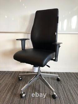 Onyx Black Leather Posture Office Chair