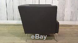 OrangeBox Dee Designer Black Leather Reception Office Sofa Delivery Available