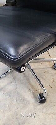 Original Charles Eames BY ICF EA208 office chair BLACK LEATHER FREE DELIVERY