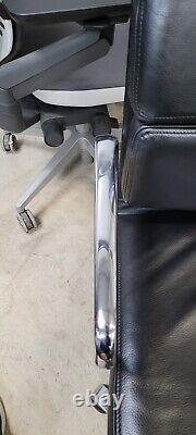 Original Charles Eames BY ICF EA208 office chair BLACK LEATHER FREE DELIVERY