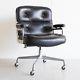 Original Eames Time Life Black Leather Executive Office Chair By Herman Miller