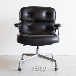 Original Eames Time Life Black Leather Executive Office Chair by Herman Miller