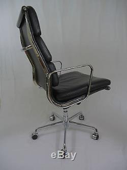 Original Eames for ICF, Soft Pad, High Back, Chrome and Black Leather Chair