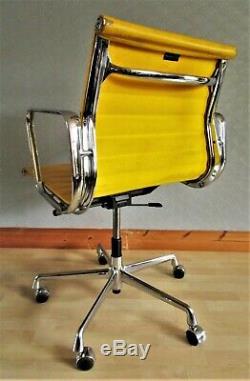 Original Genuine Charles & Ray Eames for Vitra EA117 Yellow Leather Office Chair