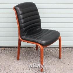 Original Gordon Russell Chair Black Leather and Rosewood Frame